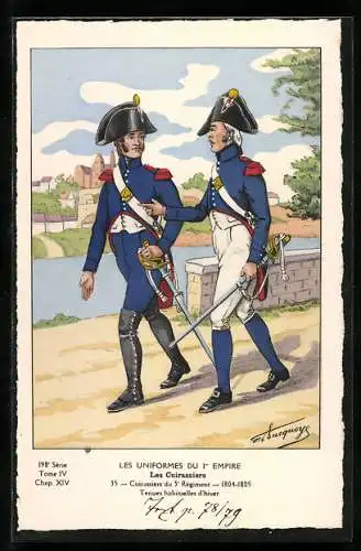 AK Les Uniformes du Ier Empire, Les Cuirassiers, Cuirassiers du 3e Régiment 1804-1805, Kavallerie