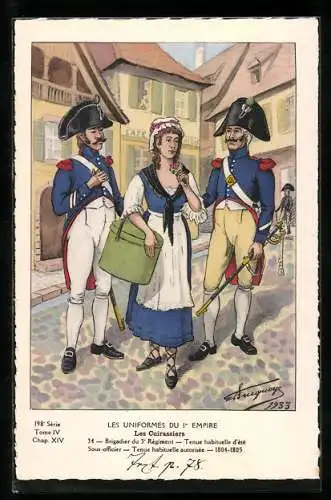 AK Les Uniformes du Ier Empire, Les Cuirassiers, Brigadier du 3e Régiment, Tenue habituelle d`été, Kavallerie