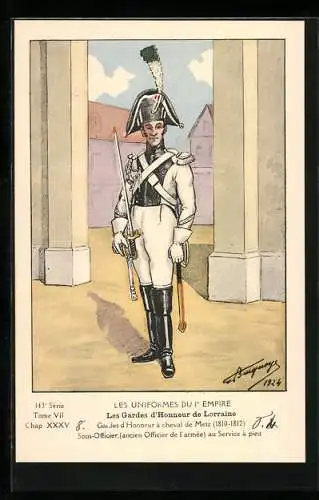 Künstler-AK Les Gardes d`Honneur de Lorraine, Gardes d`Honneur à cheval de Metz 1810-12, Sous-Officier
