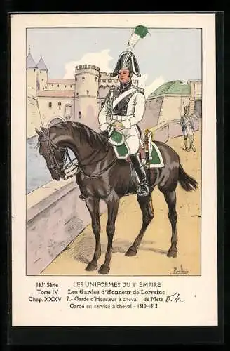 Künstler-AK Les Gardes d`Honneur de Lorraine, Garde d`Honneur à cheval de Metz 1810-12