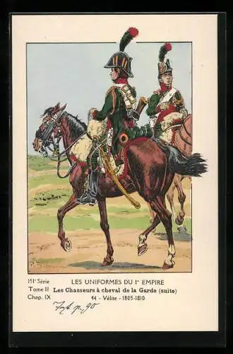 Künstler-AK Les Chasseurs à cheval de la Garde, Vélite, 1805-1810