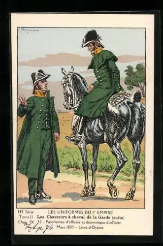 AK Soldaten der Kavallerie, Palefrenier d`officier et domestique d`officier 1803