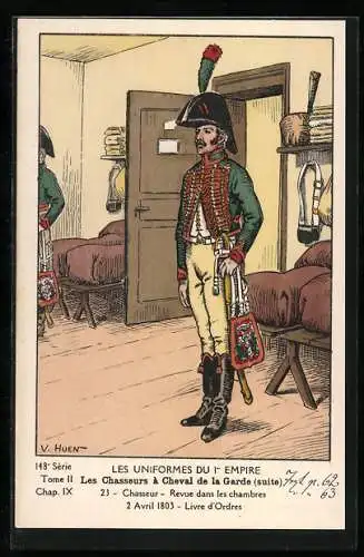 AK Soldat der Kavallerie, Chasseur-Revue dans les chambres 1803