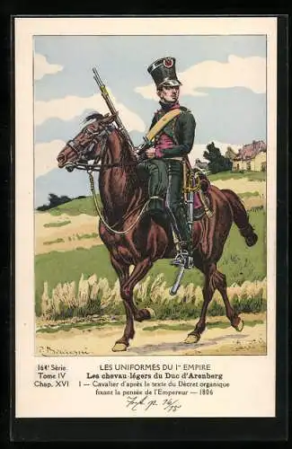 Künstler-AK Les chevau-légers du Duc d`Arenberg, Cavalier 1806