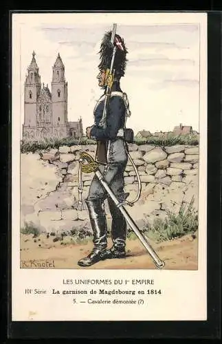 Künstler-AK La garnison de Magdebourg en 1814, Cavalerie démontée