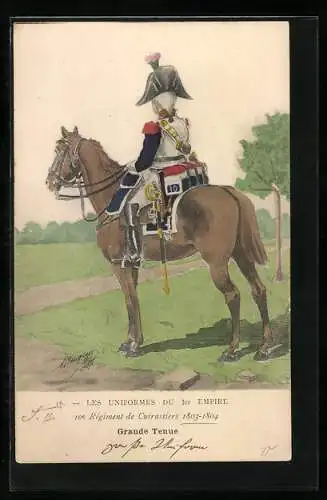 Künstler-AK 10e Régiment de Cuirassiers 1803-1804, Grande Tenue