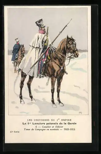 Künstler-AK Le 1er Lanciers polonais de la Garde, Cavalier et Officier 1809-1814