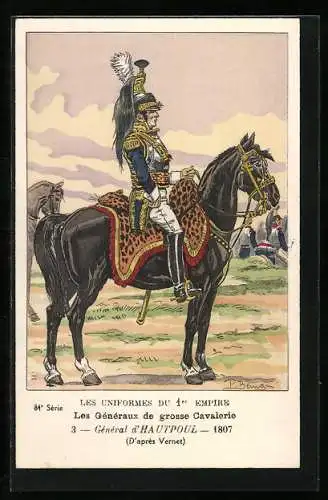 Künstler-AK Les Généraux de grosse Cavalerie, Général d`Hautpoul, 1807