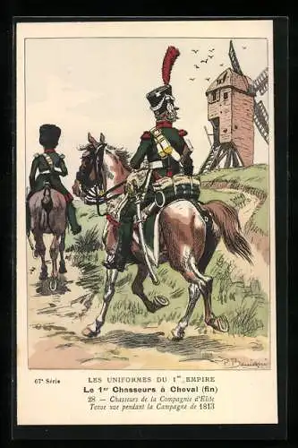 Künstler-AK Les 1er Chasseurs à Cheval, Chasseurs de la Compagnie d`élite 1813