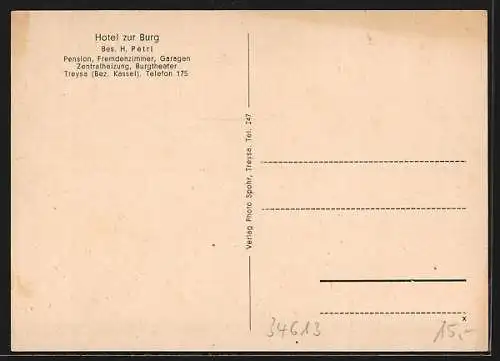 AK Treysa /Bez. Kassel, Hotel zur Burg