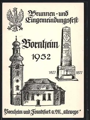 AK Frankfurt-Bornheim, Brunnen- & Eingemeindungsfest 1952