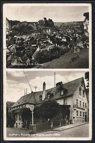 AK Pottenstein, Gasthof u. Brauerei Leo Wagner, vorm. Distler, Ortsansicht