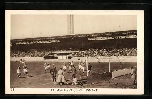 AK Amsterdam, Olympia 1928, Fussballmatch Italien-Ägypten