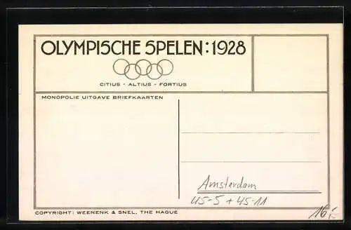 AK Amsterdam, Olympia 1928, Fussballmatch Italien-Ägypten