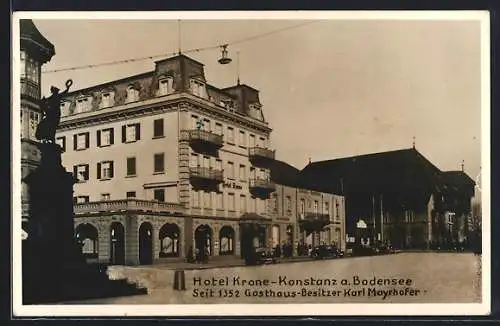 AK Konstanz a. Bodensee, Das Hotel Krone v. Karl Mayrhofer