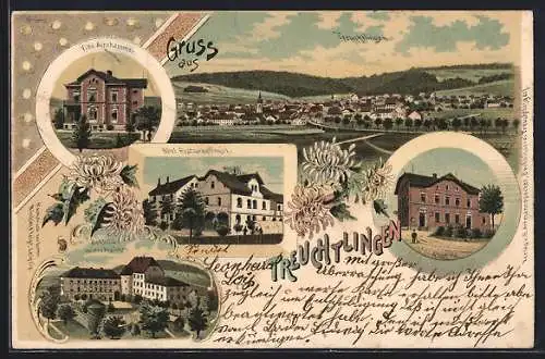 Lithographie Treuchtlingen, Villa Aurnhammer, Hotel-Restaurant Poujol