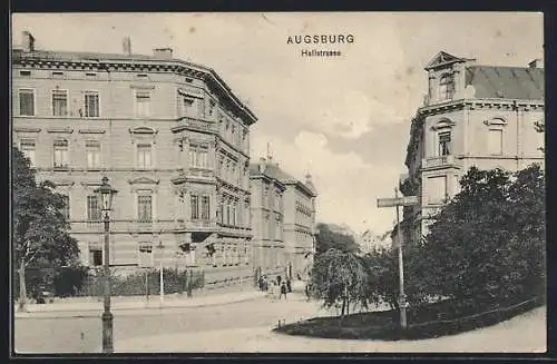 AK Augsburg, Blick in die Hallstrasse