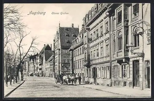 AK Augsburg, Blick in die Strasse Oberer Graben