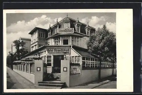 AK Ahlbeck / Ostseebad, Hotel Strandschloss, Inh. Kurt Rossow