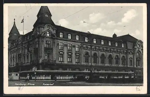 Lithographie Hamburg-Altona, Hotel Kaiserhof, Strassenansicht