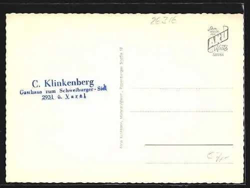 AK Varel / Oldenburg, Gasthaus zum Schweiburgersiel, Gaststätte zum schwimmenden Moor