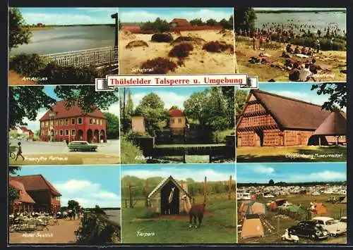 AK Thüle / Cloppenburg, Hotel Seeblick an der Thülsfelder Talsperre, Rathaus Friesoythe