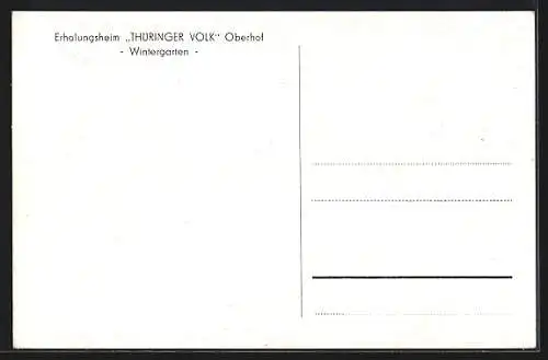 AK Oberhof /Th., Erholungsheim Thüringer Hof, Wintergarten