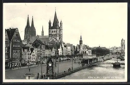 AK Köln a. Rh., Partie am Rhein