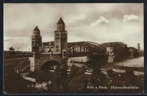 AK Köln a. Rh., Hohenzollernbrücke aus der Vogelschau