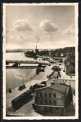 AK Kappeln /Schlei, Ortsansicht mit Brücke aus der Vogelschau