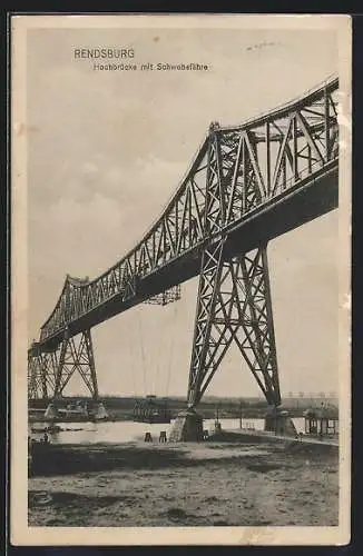 AK Rendsburg, Hochbrücke mit Schwebefähre