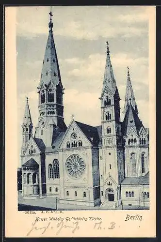 AK Berlin-Charlottenburg, Blick auf die Kaiser-Wilhelm-Gedächtniskirche