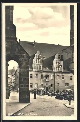 AK Meissen / Sa., Blick zum Rathaus