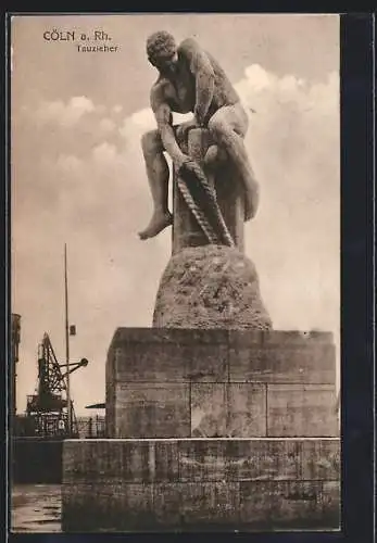 AK Cöln a. Rh., Tauzieher am Rheinauhafen