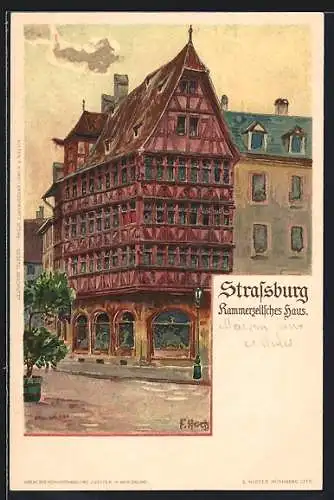 Künstler-AK F. Hoch: Strassburg, Hammerzellsches Haus