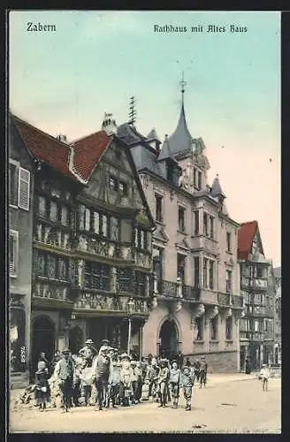 AK Zabern, Rathhaus mit Altem Haus