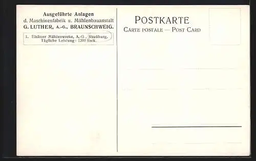 AK Strassburg, 1. Elsässer Mühlenwerke A.-G.