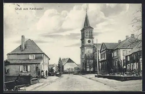 AK Keskastel, Strassenpartie an der Kirche