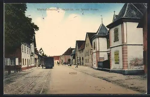 AK Markolsheim, Haupt-Str. mit Schloss Rohen