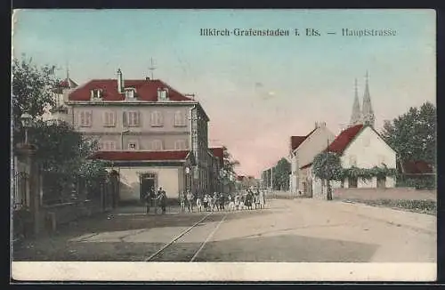 AK Illkirch-Grafenstaden, Kinder in der Hauptstrasse