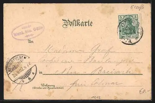 Lithographie St. Odilienberg, Schloss Landsperg, Ottrotter Schlösser