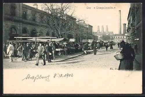 AK Strassburg, Ortspartie Der Gimpelmarkt