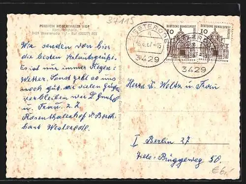 AK Westerode / Eichsfeld, Die Pension Rosenthaler Hof v. Karl Borchard