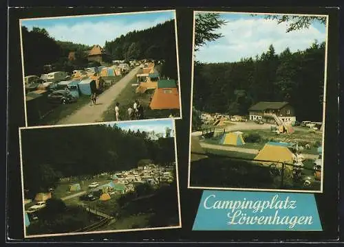 AK Löwenhagen im Niemetal-Bramwald, Der Campingplatz aus verschiedenen Perspektiven