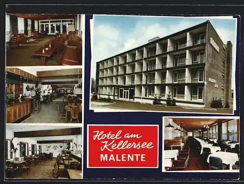 AK Malente, Das Hotel am Kellersee mit Innenansichten