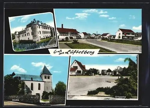 AK Lüftelberg, Ortspartie mit Kirche und Burg Lüftelberg