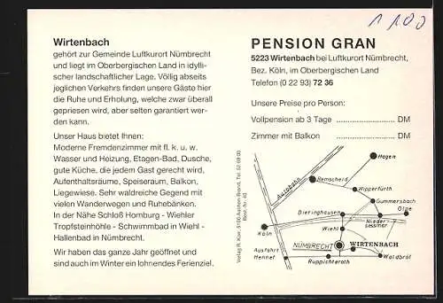 AK Wirtenbach, Pension Gran mit Innenansicht