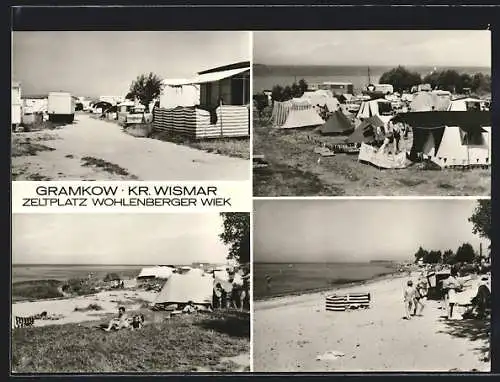 AK Gramkow /Wismar, Zeltplatz Wohlenberger Wiek mit Strandbad