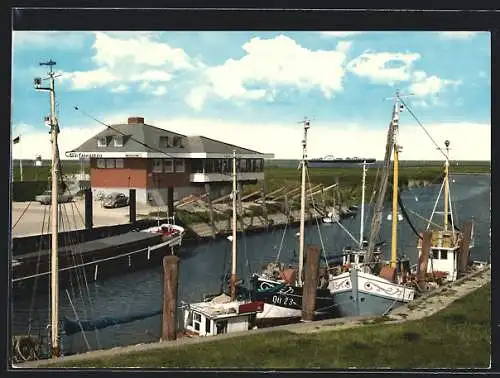 AK Otterndorf, Gasthaus Elbterrassen am Hafen