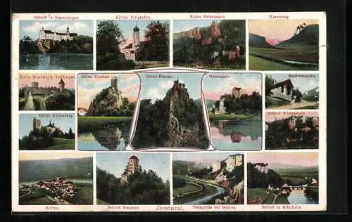 AK Beuron, Ruine Homburg, Ruine Kallenberg, Schloss Bronnen, Gutenfels, Schloss Wildenstein